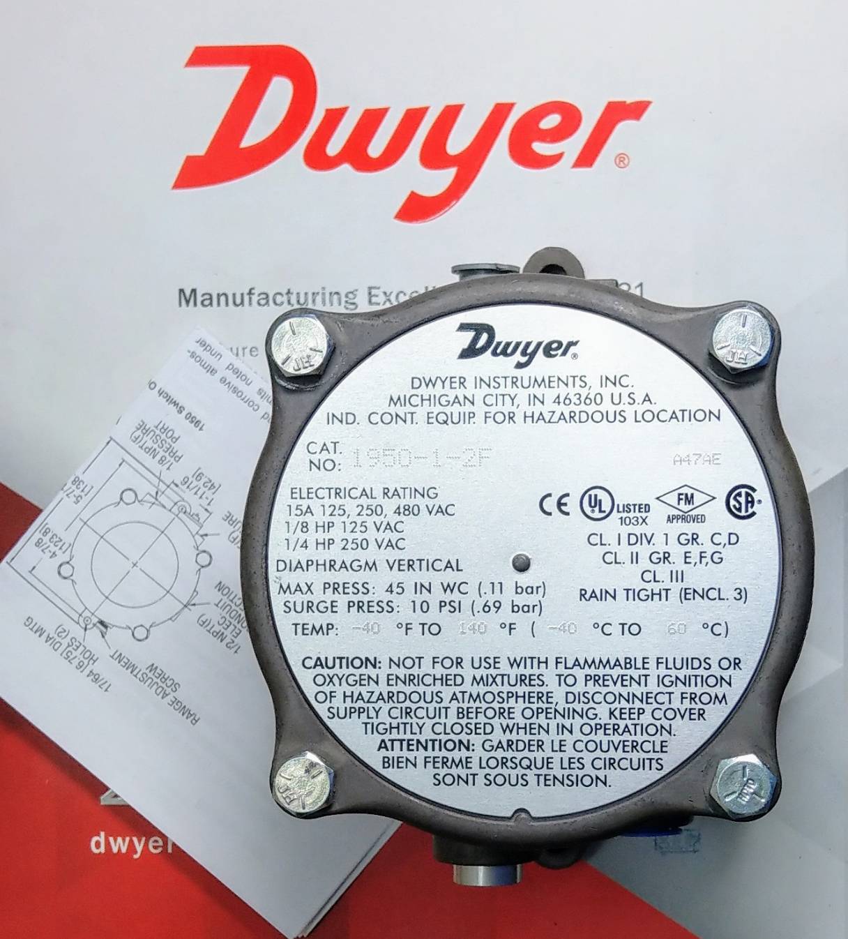 防爆差壓開關 1950-1-2F