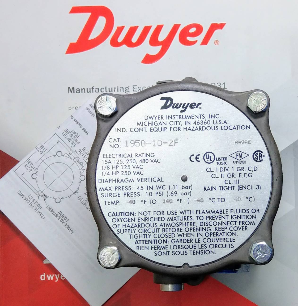 防爆差壓開關 1950-10-2F