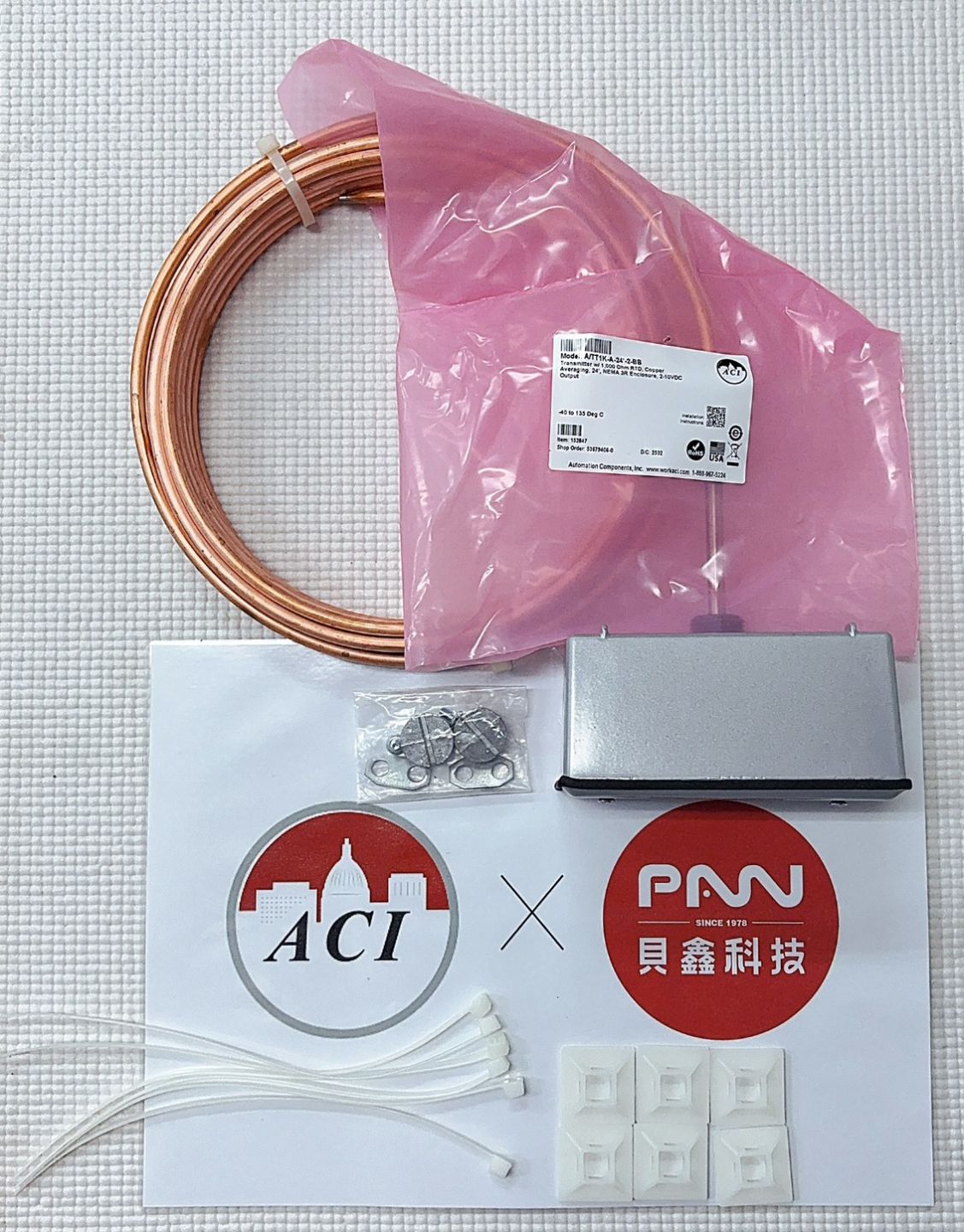 可繞式平均型 溫度傳送器#銅線 ACI-A/TT1K-A-24'-2-BB